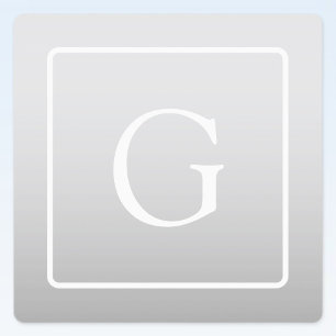 Subtle Light Grey Gradient Surname Monogram