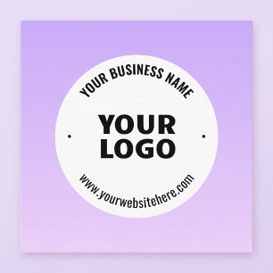 Subtle Light Purple Ombre & Your Business Logo Enclosure Card