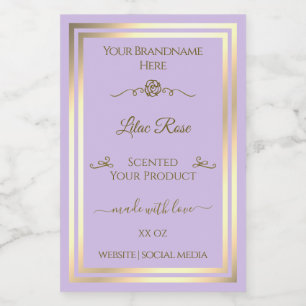 Subtle Lilac Product Label Gold Frame Vintage Rose