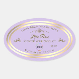 Subtle Lilac Product Label Gold Frame with Logo