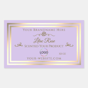 Subtle Lilac Product Label Gold Frame with Logo