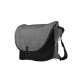 Subtle linen abstract pattern in grey messenger bag (Front Right)