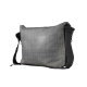 Subtle linen abstract pattern in grey messenger bag (Back Right)