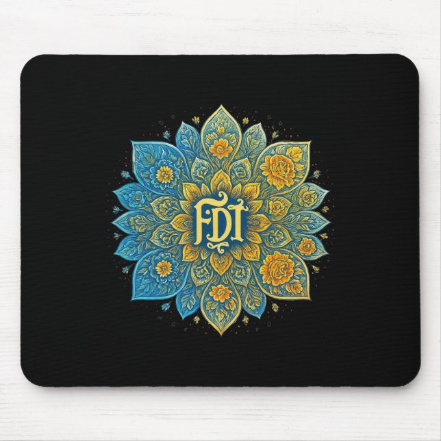 Subtle Mandala Design Pro-democracy Feminist Shirt Mouse Pad (Front)