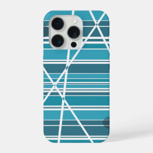 Subtle Monogram Aqua and white Abstract iPhone 15 Pro Case