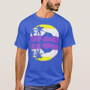 Subtle Nonbinary Pride Sunset, Enby Flag, Pride Mo T-Shirt