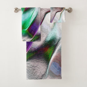 Subtle or colourful extravagance in a virtual rock bath towel set