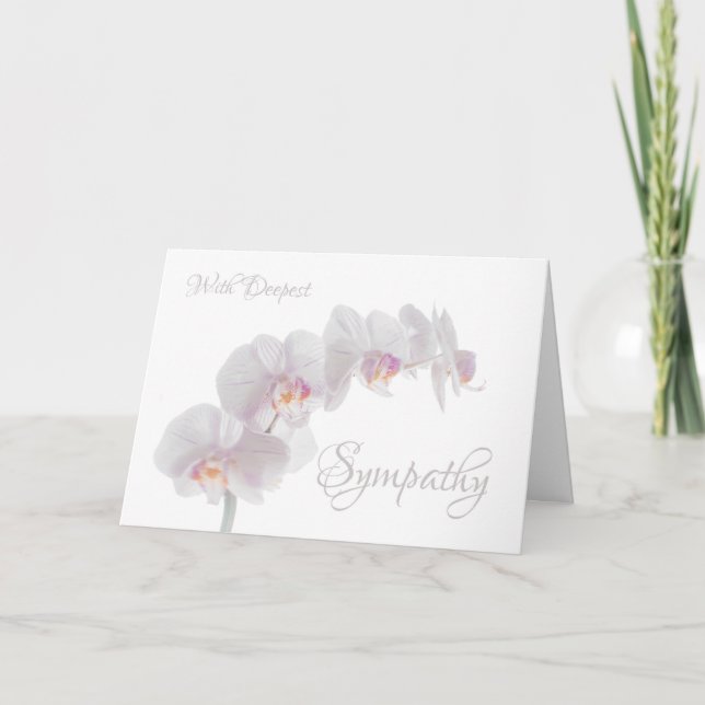 Subtle Orchid Sympathy Greeting Card (Front)