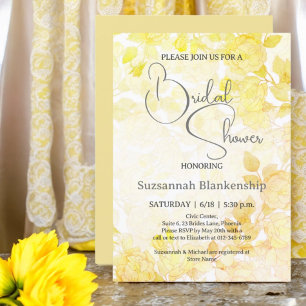 Subtle Pastel Floral Background Bridal Shower Invitation