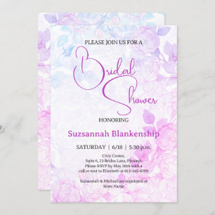 Subtle Pastel Floral Background Bridal Shower  Invitation