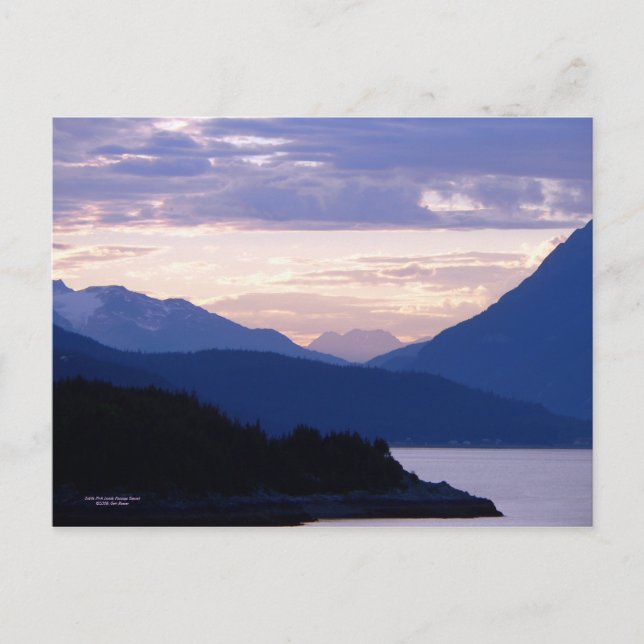 Subtle Pink Inside Passage Sunset Postcard (Front)