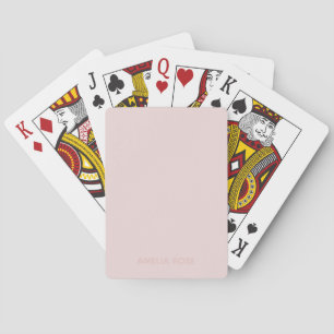 Subtle Pink Name on Soft Blush Pink Playing Cards