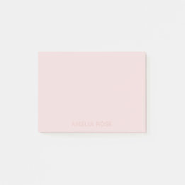 Subtle Pink Name on Soft Blush Pink Post-it Notes