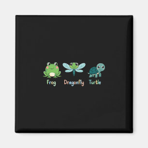 Subtle Political Humor Frog Dragonfly Turtle Magnet