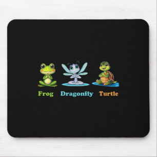 Subtle Political Humor Frog Dragonfly Turtle Yoga  Mouse Pad