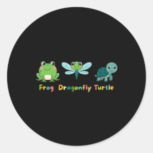 Subtle Political Humour Anti-trump Frog Dragonfly  Classic Round Sticker