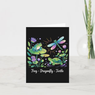 Subtle Political Humour Frog Dragonfly Turtle  Card