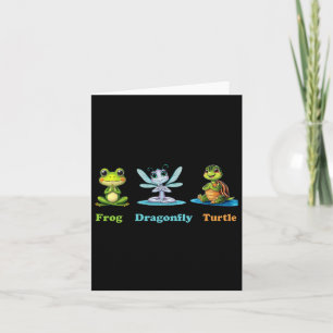 Subtle Political Humour Frog Dragonfly Turtle Yoga Card