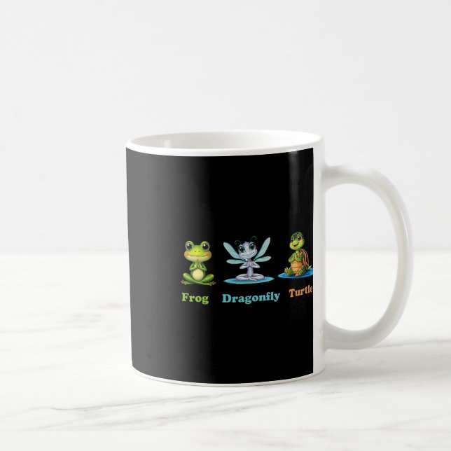 Subtle Political Humour Frog Dragonfly Turtle Yoga Coffee Mug (Right)