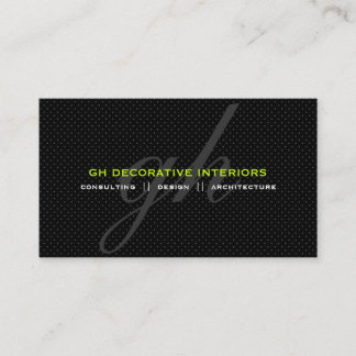 Subtle Polka Dots Initials Business Card