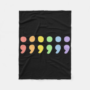 Subtle Pride Mental Health Semicolon Lgbtqia+ Lgbt Fleece Blanket