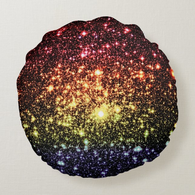 Subtle Rainbow Round Pillow (Back)