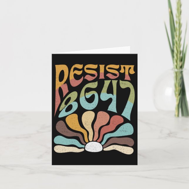 Subtle Resist 8647 Trump Resist Trump Protest Boho Card (Front)