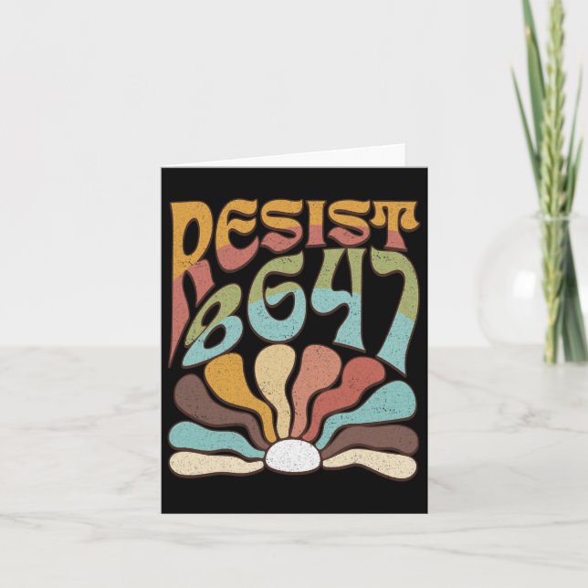 Subtle Resist 8647 Trump Resist Trump Protest Boho Card (Front)