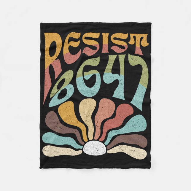 Subtle Resist 8647 Trump Resist Trump Protest Boho Fleece Blanket (Front)