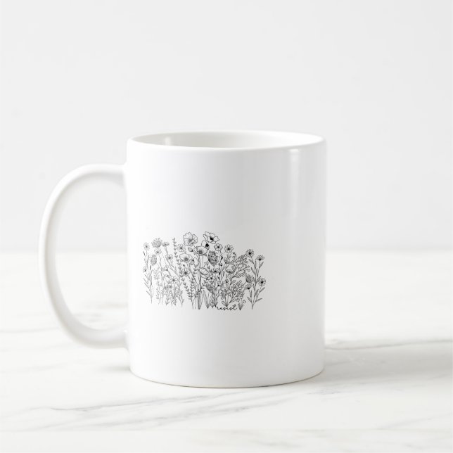 Subtle Resist Floral Botanical Protest Liberal Res Coffee Mug (Left)