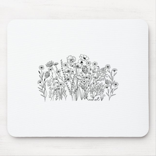Subtle Resist Floral Botanical Protest Liberal Res Mouse Pad (Front)