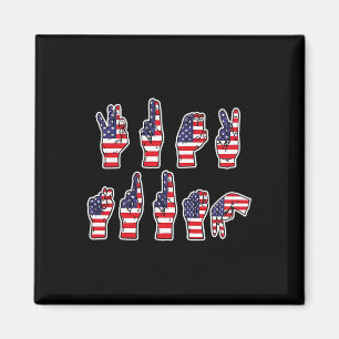 Subtle Resist Trump Asl Sign Language 4th Of July  Magnet