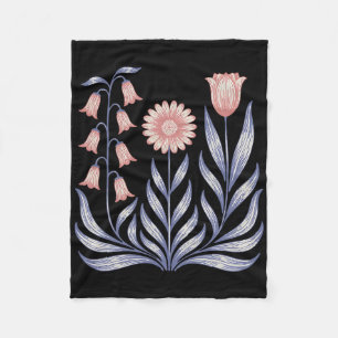 Subtle Resist Trump Foxglove Daisy Tulip Flower 4t Fleece Blanket