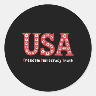 Subtle Resist Trump Usa Freedom Truth Democracy 4t Classic Round Sticker