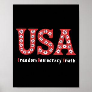 Subtle Resist Trump Usa Freedom Truth Democracy 4t Poster