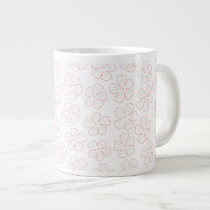 Subtle romantic outline floral design. wrapping pa large coffee mug