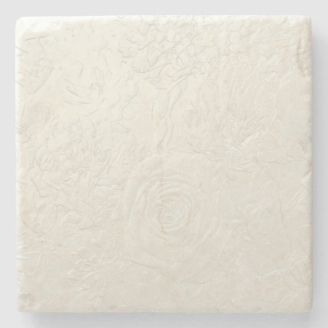 Subtle Roses Stone Coaster (Front)