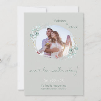 Subtle Sage and Eucalyptus Frame Save The Date