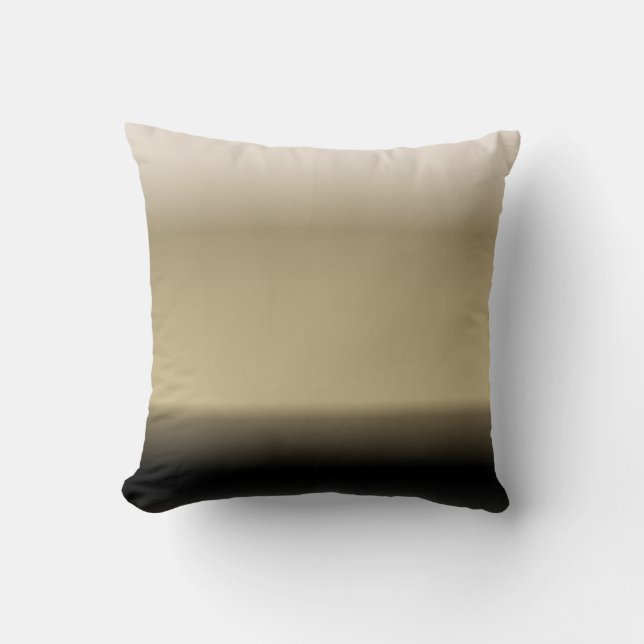 Subtle Shades of Beige to Black Ombre Gradient Cushion (Front)