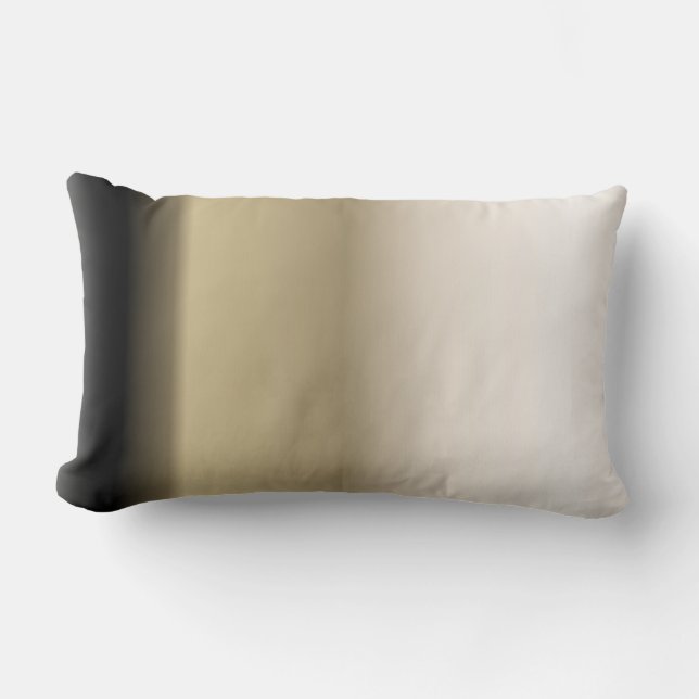 Subtle Shades of Beige to Black Ombre Gradient Lumbar Cushion (Front)