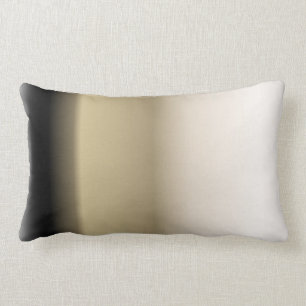 Subtle Shades of Beige to Black Ombre Gradient Lumbar Cushion