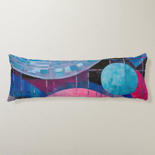 Subtle Shades of Blue & Pink in Abstract Body Cushion