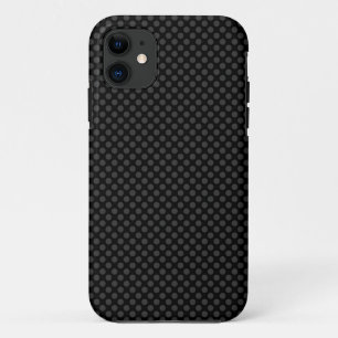 Subtle Spots - Dark Grey on Black iPhone Case