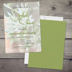 Subtle Succulent Floral Background Bridal Shower Invitation
