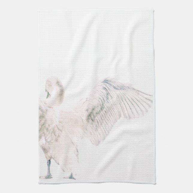 subtle swan tea towel (Vertical)