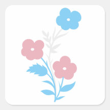 Subtle Trans Flag Flowers