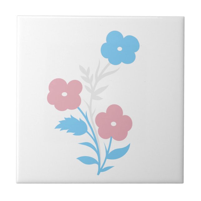 Subtle Trans Flag Flowers Tile (Front)