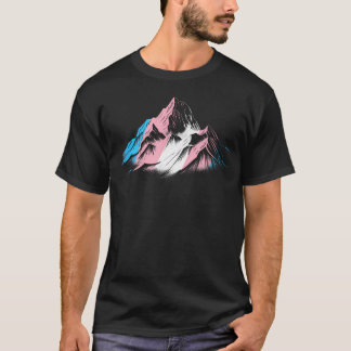 Subtle Transgender Pride Month Mountain Hiking T-Shirt