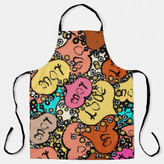 Subtle vintage pattern with tiny orange,  black an apron