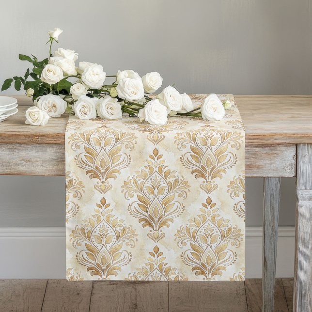 Subtle Watercolor Damask Runner Refined Table Deco (Subtle Watercolor Damask Runner Refined Table Deco)